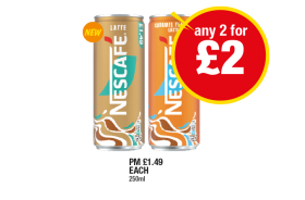 Nescafe Latte, Caramel - Any 2 for £2 at Premier