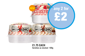 Nomadic Strawberry, Double Choc, Clusters Strawberry - Any 2 for £2 at Premier