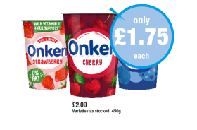 Onken Strawberry, Cherry, Set - Now Only £1.75 at Premier