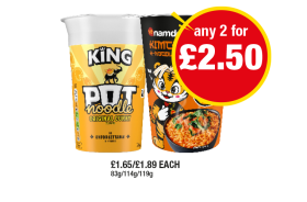Pot Noodle Curry, Namdong Kimchi - Any 2 for £2.50 at Premier