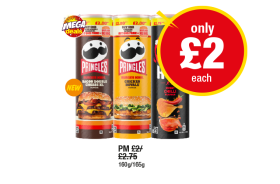 Pringles Burger King Bacon Deluxe Cheese XL, Chicken Royale, Sweet Chilli - Now Only £2 at Premier