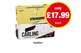 Strongbow, Carling - Now Only £17.99 at Premier