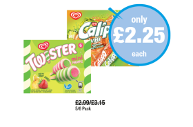 Twister Mini, Calippo Mini - Now Only £2.25 at Premier