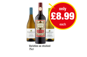 Wairau Cove Pinot Grigio, Sauvignon Blanc, Alamos Malbec - Now Only £8.99 at Premier