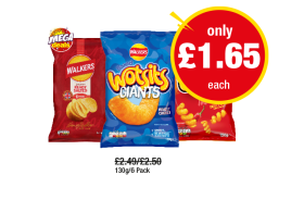 Walkers Ready Salted, Wotsits Giants, Cheetos Twisted - Now Only £1.65 at Premier