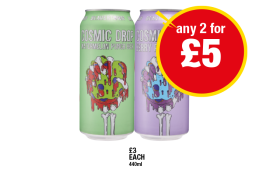 Beavertown Cosmic Drop Watermelon Punch, Berry Punch - Any 2 for £5 at Premier
