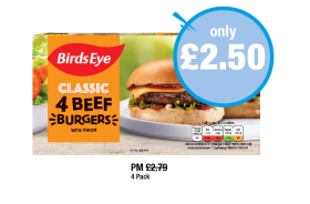 BirdsEye Classic Beef Burger - Now Only £2.50 at Premier