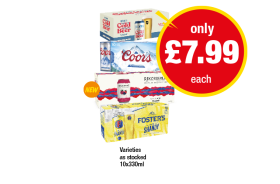 Brewdog Cold Beer, Coors, Rekorderlig Wild Berries, Foster's Shandy - Now Only £7.99 at Premier