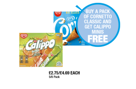 Calippo Mini, Cornetto Classico - Buy 1 Get 1 FREE at Premier