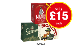 Madri, Staropramen, Moretti - Now Only £15 at Premier