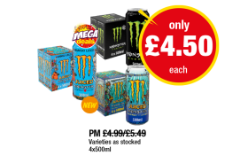 Monster Original, Mango Loco, Aussie Lemonade - Now Only £4.50 at Premier