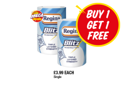 Regina Blitz Household Towel - Buy 1 Get 1 FREE at Premier