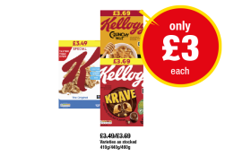 Special K, Crunchy Nut, Krave - Now Only £3 at Premier