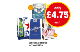 Thatcher's Zero, Heineken 0.0, San Miguel 0.0, Madri Zero - Now Only £4.75 at Premier