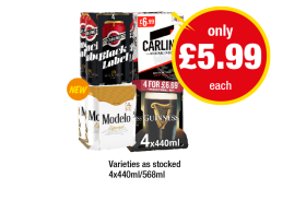 Carling Black Label, Carling, Modelo, Guinness - Now Only £5.99 at Premier