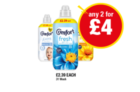 Comfort Pure, Fresh Blue Skies, Sunshiny Days - Any 2 for £4 at Premier