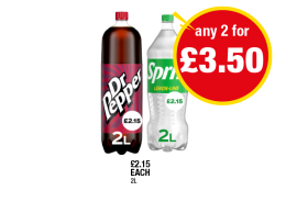 Dr pepper, Sprite Lemon & Lime - Any 2 for £3.50 at Premier
