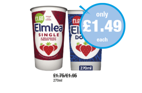 Elmlea Cream Single, Double - Now Only £1.49 at Premier
