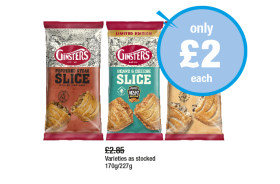 Ginsters Slice Peppered Steak, Beans & Cheese, Chicken & Mushroom - Now Only £2 at Premier