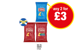 Golden Wonder Variety Pack, Ready Salted, Salt & Vinegar - Any 2 for £3 at Premier