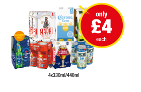 Heineken 0.0, Madri Zero, Estrella 0.0, Corona Zero, Stella Artois 0.0, Peroni 0.0, Inch's 0.0 - Now Only £4 at Premier