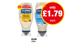 Hellmann's Mayonnaise Real, Light - Now Only £1.79 at Premier