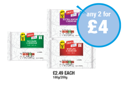 Jack's Medium Cheddar, Mature, Extra Mature - Any 2 for £4 at Premier
