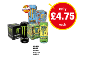 Monster Original, Punch, Mango Loco - Now Only £4.75 at Premier