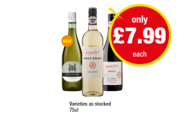 Mud House Sauvignon Blanc, Andrew Peace Pinot Grigio, Shiraz - Now Only £7.99 at Premier