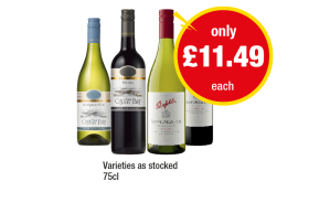 Oyster Bay Sauvignon Blanc, Merlot, Penfolds Koonunga Hill Chardonnay, Shiraz - Now Only £11.49 at Premier