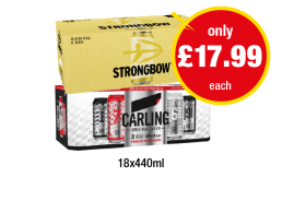 Strongbow, Carling - Now Only £17.99 at Premier