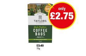 Taylors Coffee Bags - Now Only £2.75 at Premier