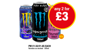 Monster Energy Zero Sugar,  Lewis Hamilton, Ruby Red - Any 2 for £3 at Premier