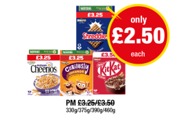 Shreddies, Cheerios, Curiously Cinnamon, KitKat Cereal - Now Only £2.50 at Premier