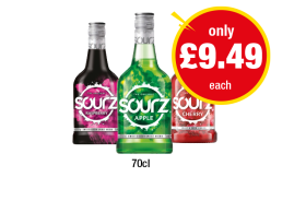 Sourz Raspberry, Apple, Cherry - Now Only £9.49 at Premier