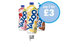 Yazoo Strawberry, Banana, Chocolate - Any 2 for £3 at Premier