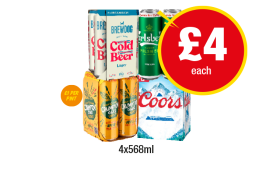 Brewdog Cold Beer, Carlsberg, Crumpton Oaks, Coors - Now Only £4 at Premier-stores