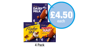 Cadbury Dairy Milk, Flake, Crunchie Blast - Now Only £4.50 at Premier-stores