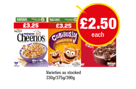 Cheerios, Curiously Cinnamon, KitKat Cereal - Now Only £2.50 at Premier-stores