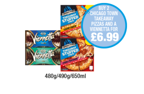 Chicago Town Takeaway Stuffed Pizza Loaded Cheese, Pepperoni, Viennetta Vanilla, Mint - Now Only Buy 2 Chicago Town Takeaway Pizzas And A Viennetta for £6.99 at Premier-stores
