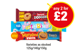 Jammie Dodgers, Party Rings, Maryland S'wich Terry's Chocolate Orange - Any 2 for £2 at Premier-stores