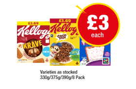 Kellogg's Krave Caramelised Biscuit, Coco Pops, Pop Tarts - Now Only £3 at Premier-stores