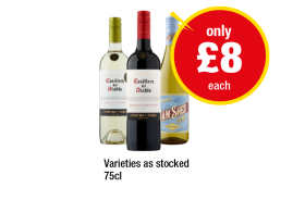 Casillero Del Diablo Sauvignon Blanc, Cabernet Sauvignon, Jam Shed Chardonnay - Now Only £8 at Premier