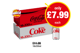 Coca Cola Zero Sugar, Diet Coke - Now Only £7.99 at Premier