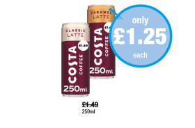 Costa Coffee Latte, Caramel - Now Only £1.25 at Premier