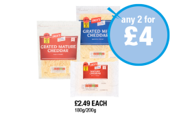 Jack's Cheddar, Mature Grated, Mild - Any 2 for £4 at Premier