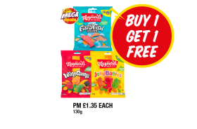 Maynards Fizzy Fish, Wine Gums, Jelly Babies - Buy 1 Get 1 FREE at Premier