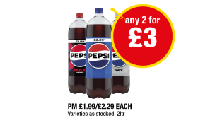Pepsi, Max, Diet - Any 2 for £3 at Premier