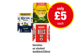 Thatcher's Gold, Corona, Camden Hells, Corona - Now Only £5 at Premier