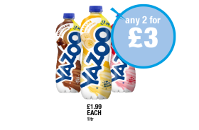 Yazoo Strawberry, Banana, Chocolate - Any 2 for £3 at Premier